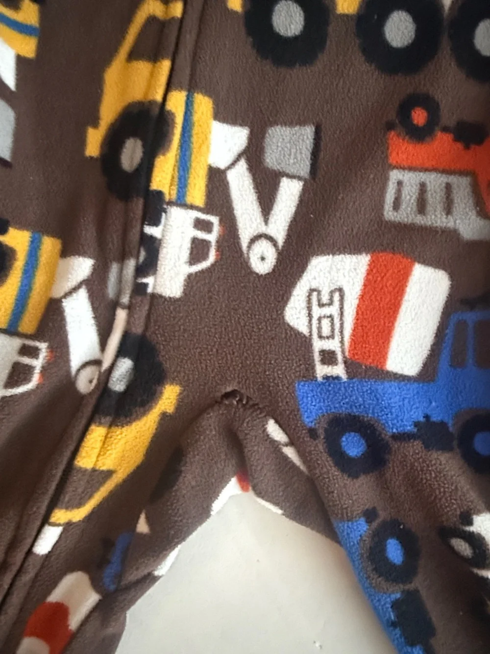 Carter’s Boys 4T Red and Black Fire Truck Fleece  Zip up Footed Pajamas